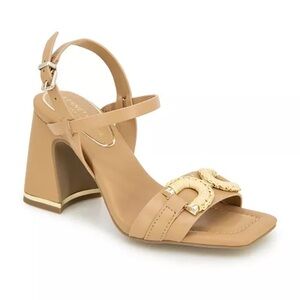 Kenneth Cole Jessie Bit Ornament Flared Block Heel Dress Sandals Size 9.5M